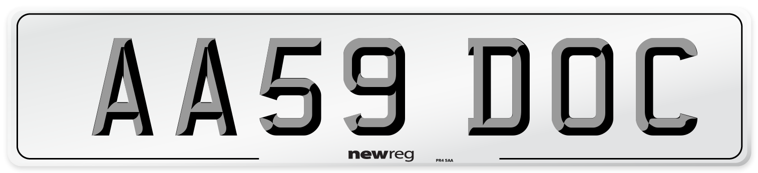 AA59 DOC Number Plate from New Reg